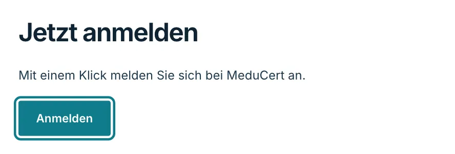 Seite Jetzt anmelden mit dem Knopf Anmelden